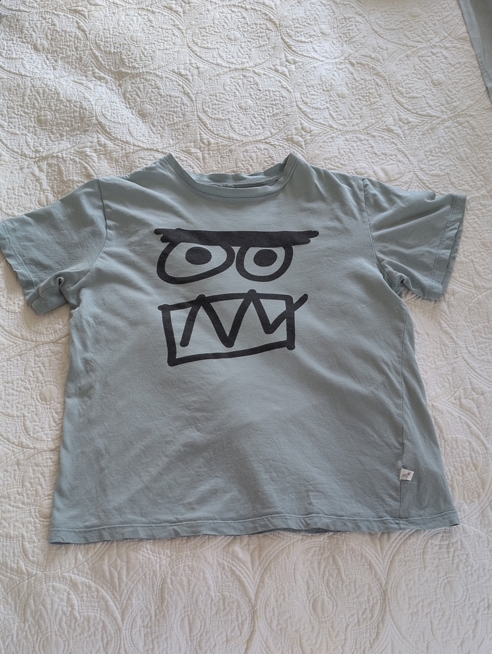 Stella McCartney Kids Light Green Tee with Black Monster Graphic